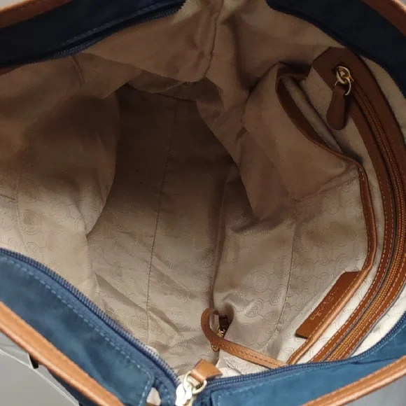 Michael Kors Dark Blue and Brown Tote - Picture 11 of 15